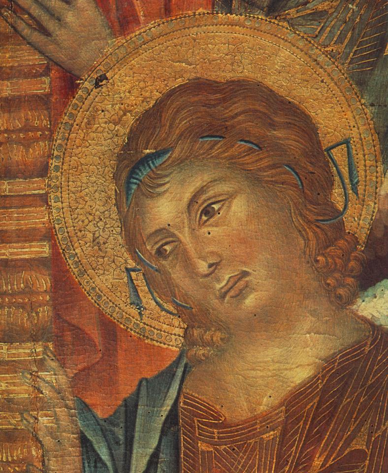 Cimabue:




 The Madonna in Majesty (Angel - detail)